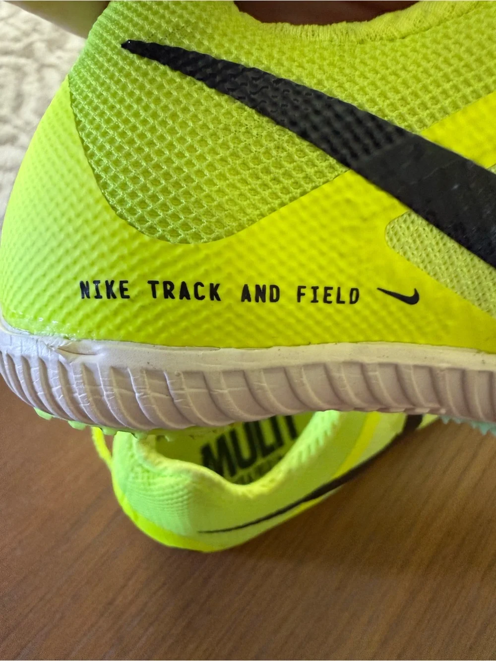 Nike Multi Spikes Bright Yellow Track/Training Shoes with Black Logo